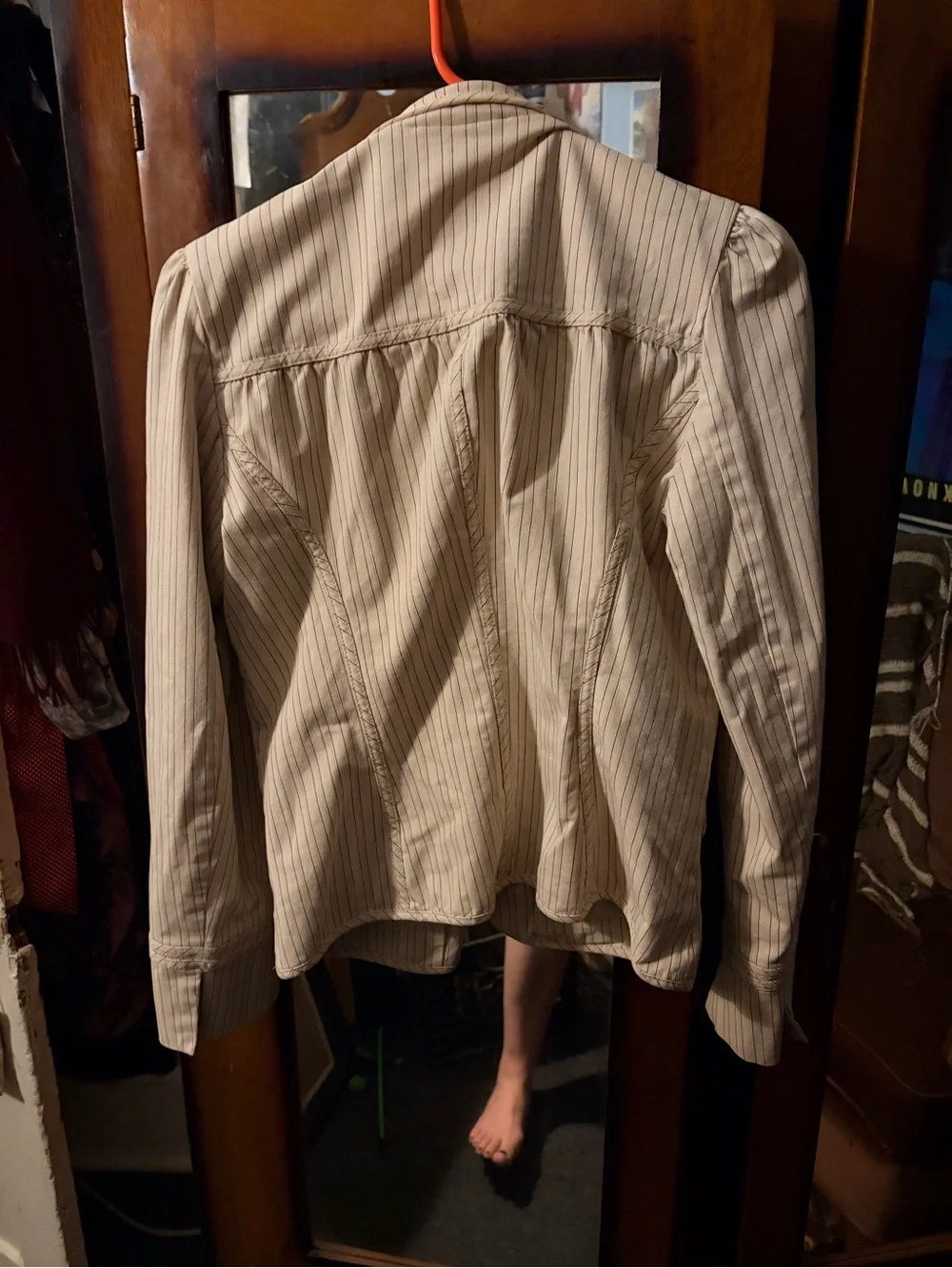 GAP Women's Cream Pinstriped Blazer